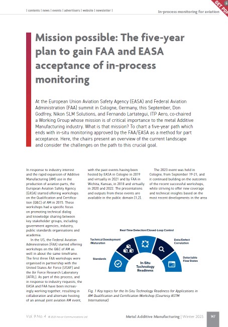 In-process monitoring of metal AM parts for commercial aviation: from confidence to evidence